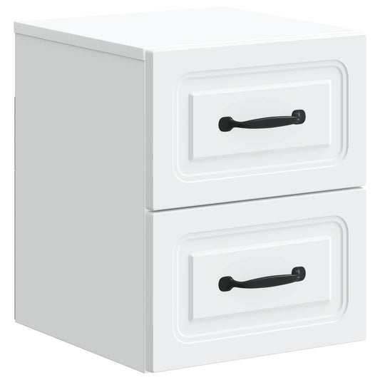 vidaXL Wall-Mounted Bedside Cabinet White 34.5 x 33 x 40 cm
