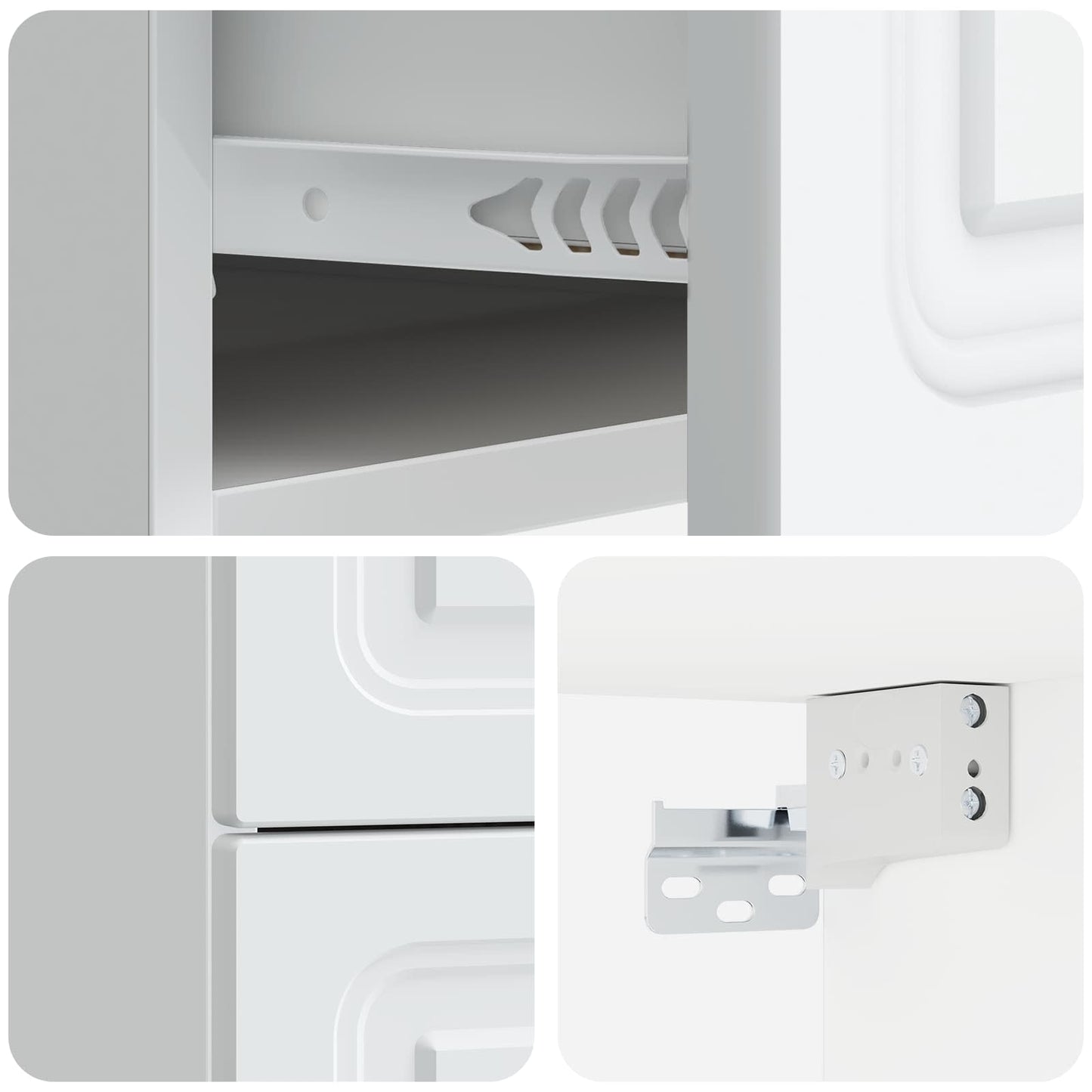 vidaXL Wall-Mounted Bedside Cabinet 2 pcs White 34.5 x 33 x 40 cm