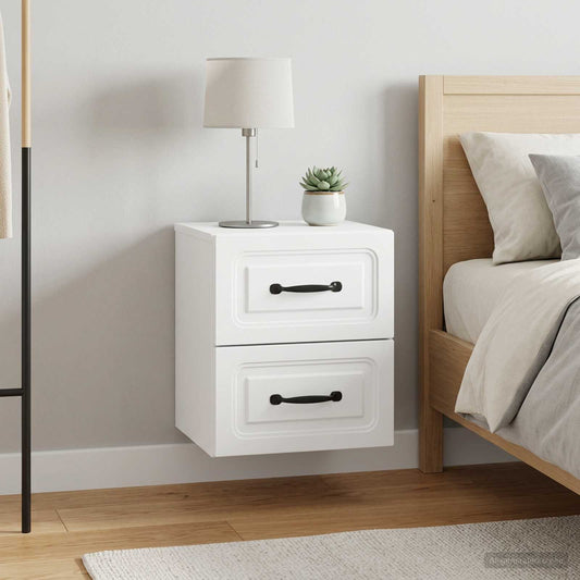 vidaXL Wall-Mounted Bedside Cabinet 2 pcs White 34.5 x 33 x 40 cm