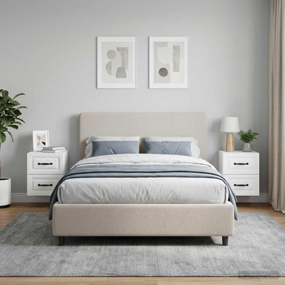 vidaXL Wall-Mounted Bedside Cabinet 2 pcs White 34.5 x 33 x 40 cm