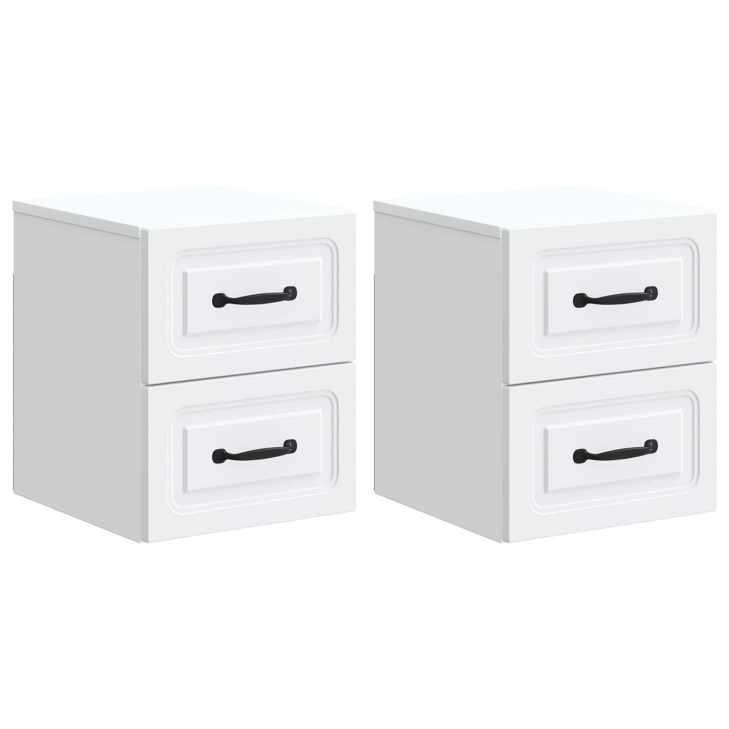 vidaXL Wall-Mounted Bedside Cabinet 2 pcs White 34.5 x 33 x 40 cm