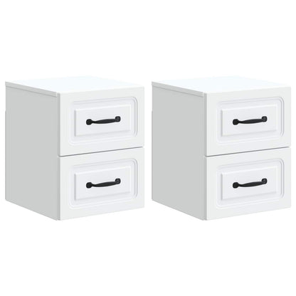 vidaXL Wall-Mounted Bedside Cabinet 2 pcs White 34.5 x 33 x 40 cm