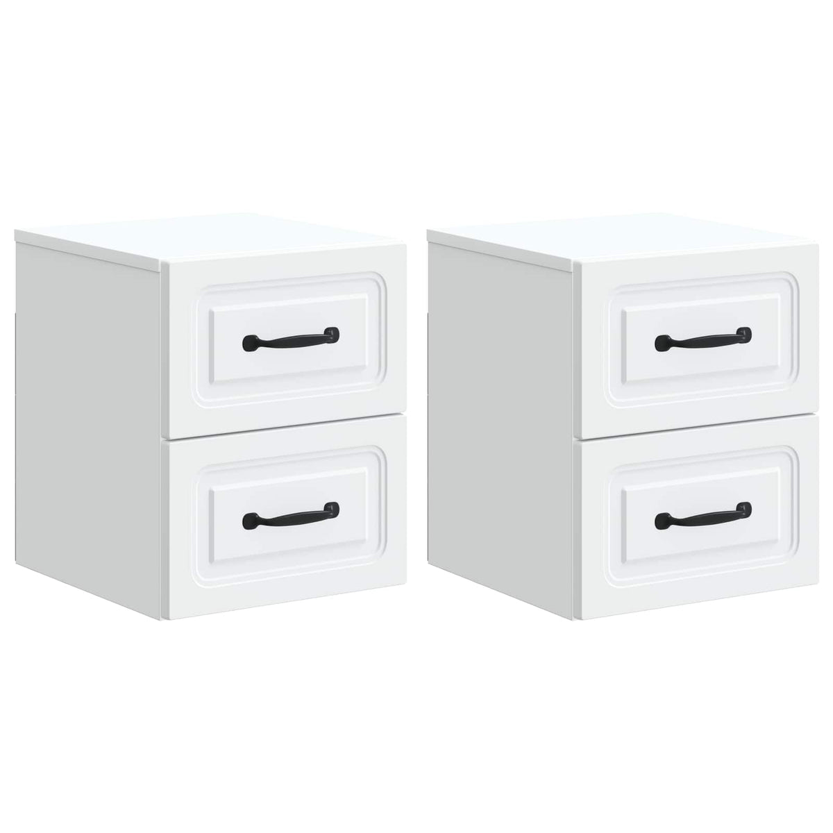 vidaXL Wall-Mounted Bedside Cabinet 2 pcs White 34.5 x 33 x 40 cm
