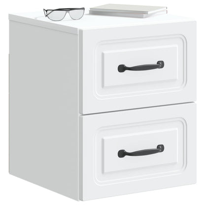 vidaXL Wall-Mounted Bedside Cabinet 2 pcs White 34.5 x 33 x 40 cm