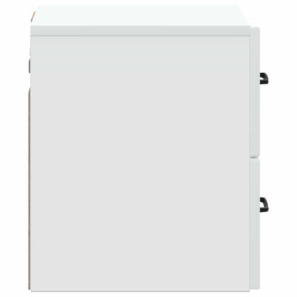 vidaXL Wall-Mounted Bedside Cabinet 2 pcs White 34.5 x 33 x 40 cm