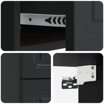 vidaXL Wall-Mounted Bedside Cabinet Black 34.5 x 33 x 40 cm