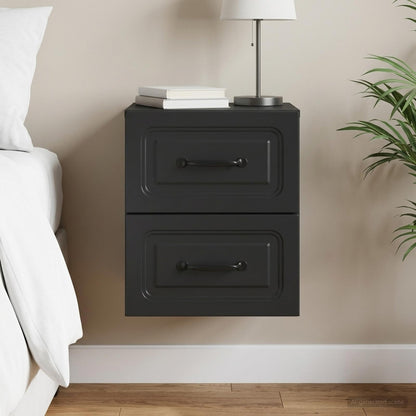 vidaXL Wall-Mounted Bedside Cabinet Black 34.5 x 33 x 40 cm