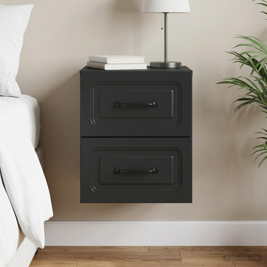 vidaXL Wall-Mounted Bedside Cabinet Black 34.5 x 33 x 40 cm