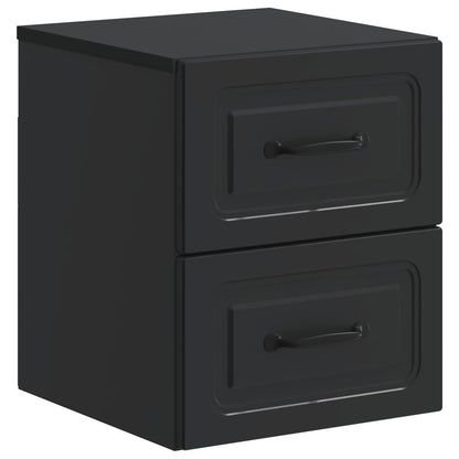 vidaXL Wall-Mounted Bedside Cabinet Black 34.5 x 33 x 40 cm