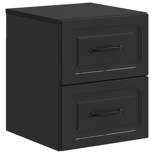 vidaXL Wall-Mounted Bedside Cabinet Black 34.5 x 33 x 40 cm