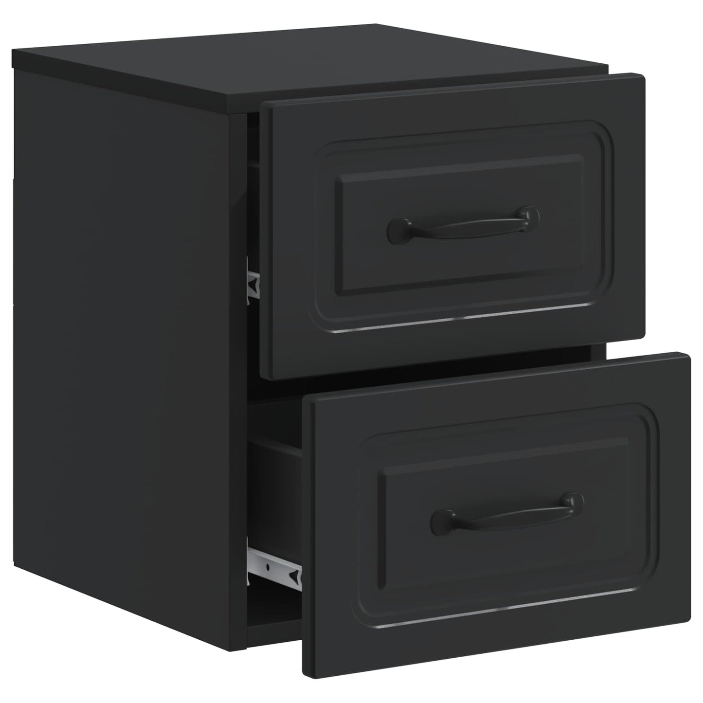 vidaXL Wall-Mounted Bedside Cabinet Black 34.5 x 33 x 40 cm