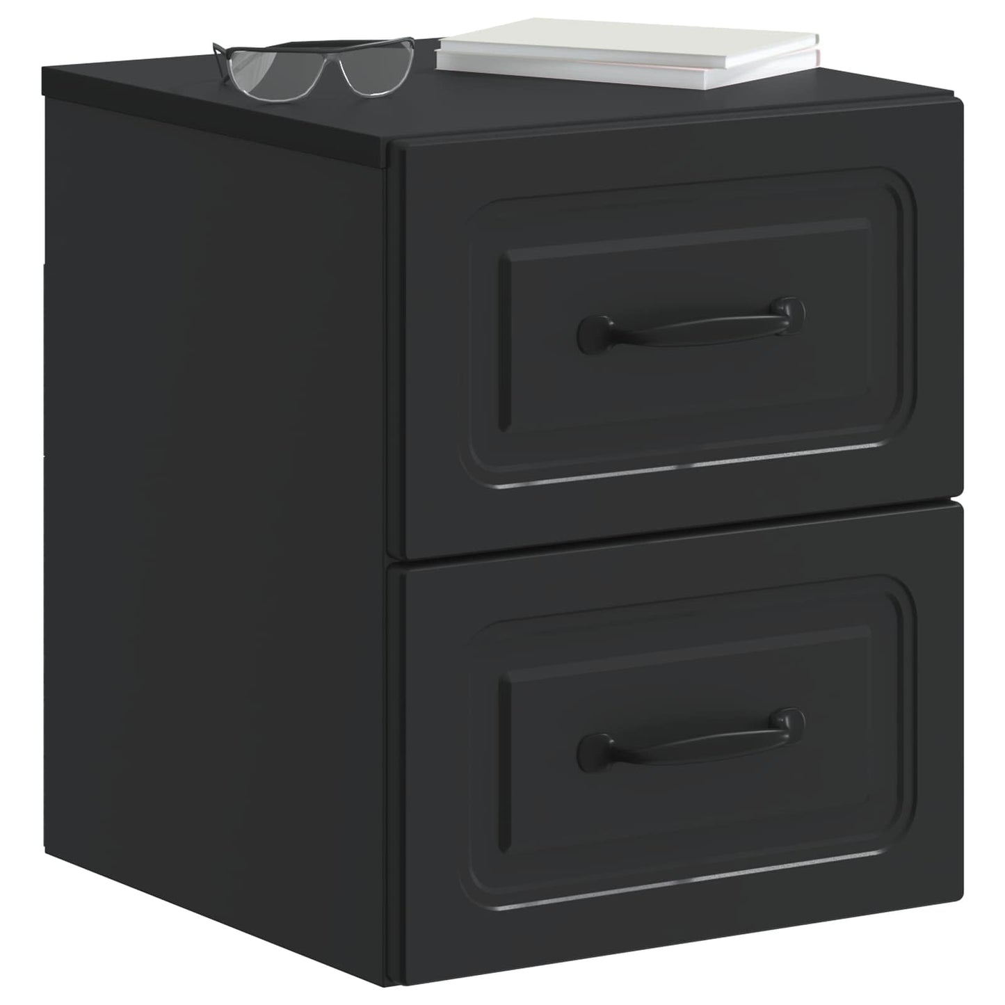 vidaXL Wall-Mounted Bedside Cabinet Black 34.5 x 33 x 40 cm