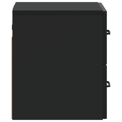 vidaXL Wall-Mounted Bedside Cabinet Black 34.5 x 33 x 40 cm