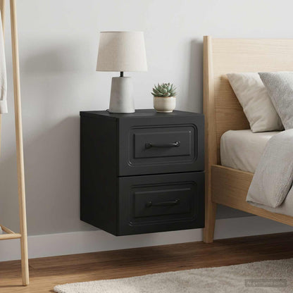 vidaXL Wall-Mounted Bedside Cabinet 2 pcs Black 34.5 x 33 x 40 cm
