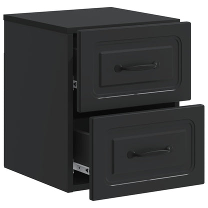 vidaXL Wall-Mounted Bedside Cabinet 2 pcs Black 34.5 x 33 x 40 cm