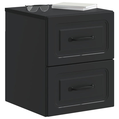vidaXL Wall-Mounted Bedside Cabinet 2 pcs Black 34.5 x 33 x 40 cm