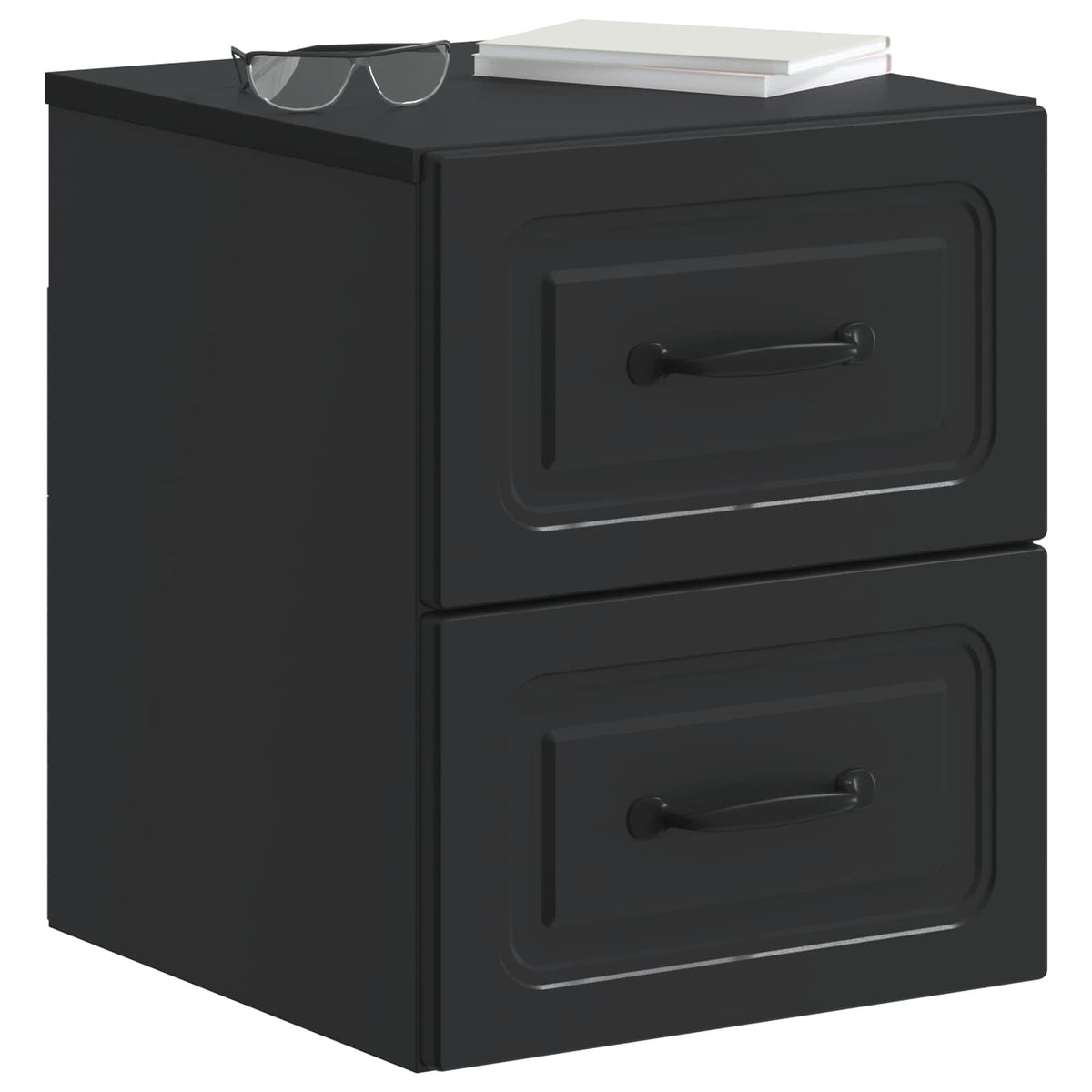 vidaXL Wall-Mounted Bedside Cabinet 2 pcs Black 34.5 x 33 x 40 cm