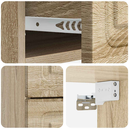 vidaXL Wall-Mounted Bedside Cabinet Sonoma Oak 34.5 x 33 x 40 cm