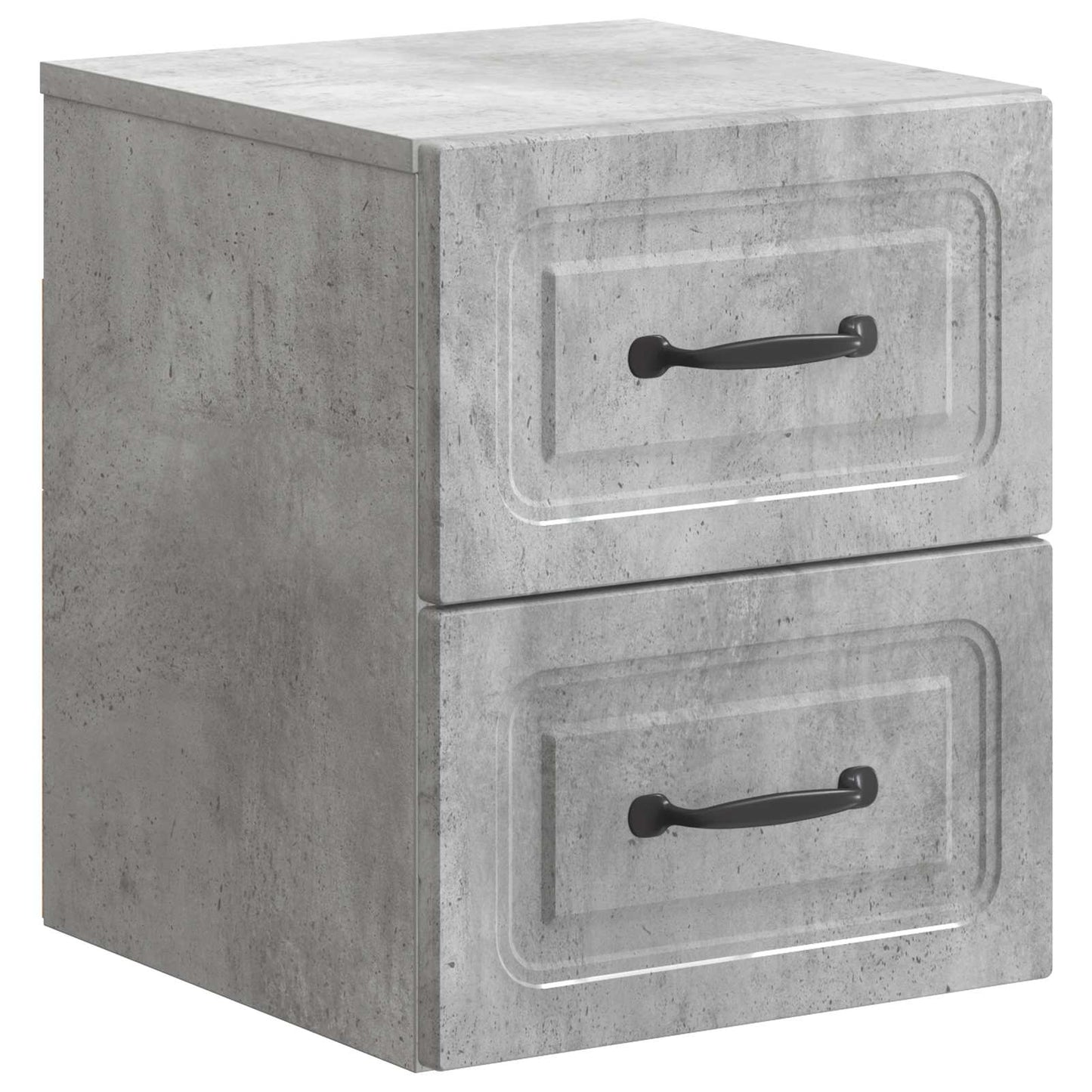 vidaXL Wall-Mounted Bedside Cabinet Concrete Grey 34.5 x 33 x 40 cm