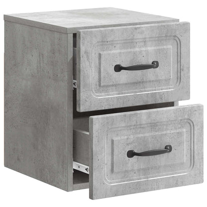 vidaXL Wall-Mounted Bedside Cabinet Concrete Grey 34.5 x 33 x 40 cm
