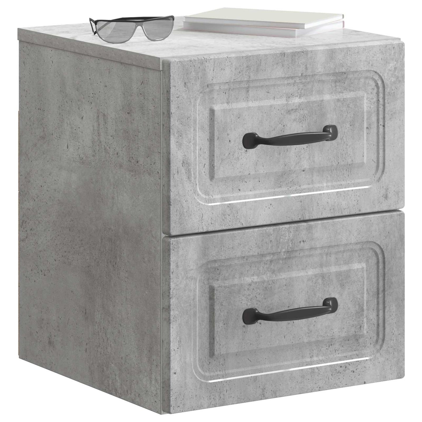 vidaXL Wall-Mounted Bedside Cabinet Concrete Grey 34.5 x 33 x 40 cm