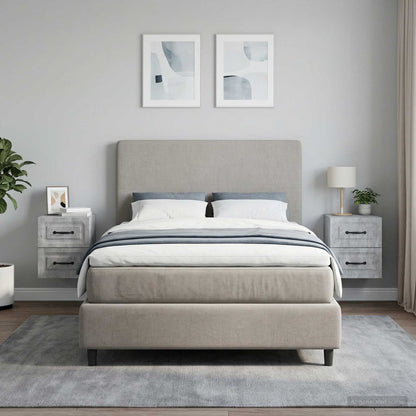 vidaXL Wall-Mounted Bedside Cabinet with Drawer 2 pcs Concrete Grey