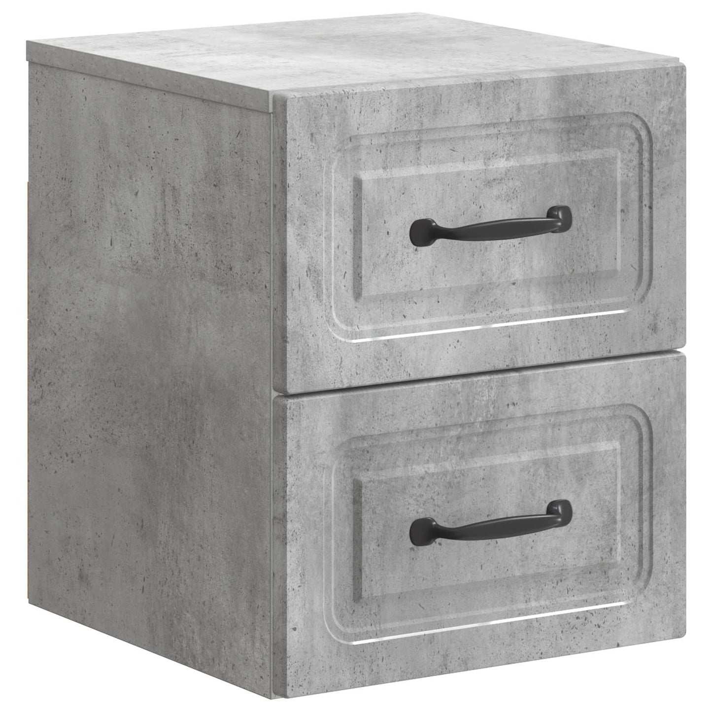 vidaXL Wall-Mounted Bedside Cabinet with Drawer 2 pcs Concrete Grey