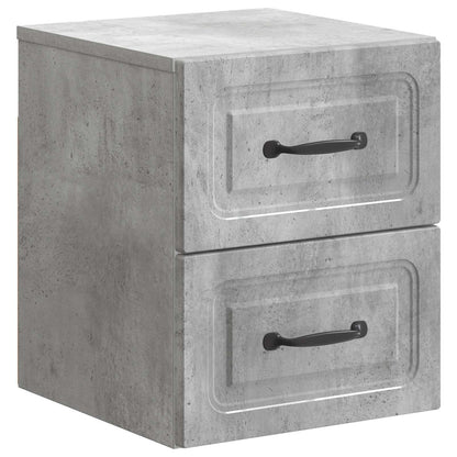 vidaXL Wall-Mounted Bedside Cabinet with Drawer 2 pcs Concrete Grey