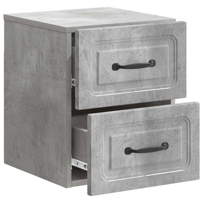 vidaXL Wall-Mounted Bedside Cabinet with Drawer 2 pcs Concrete Grey