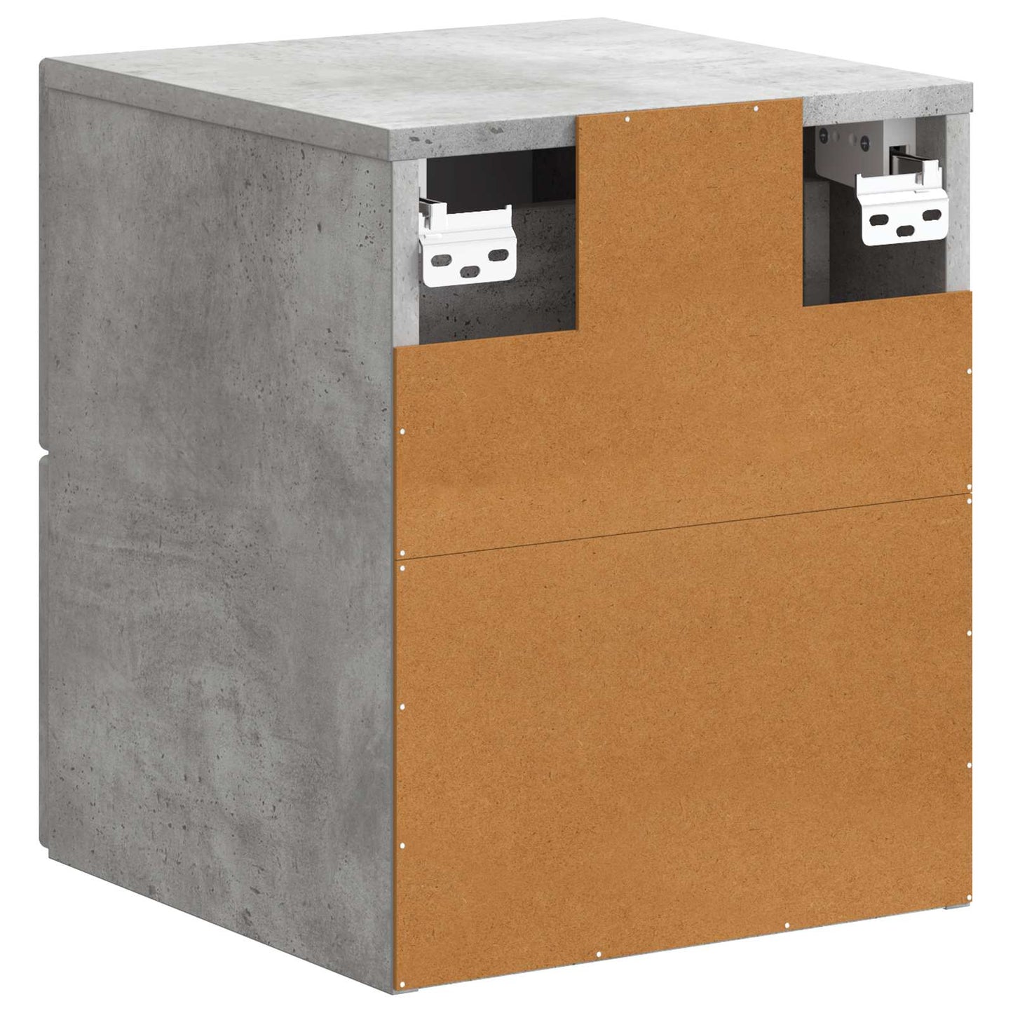 vidaXL Wall-Mounted Bedside Cabinet with Drawer 2 pcs Concrete Grey
