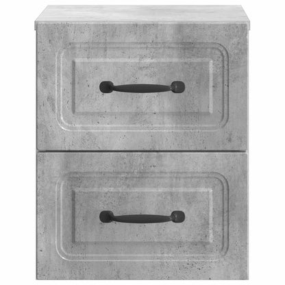 vidaXL Wall-Mounted Bedside Cabinet with Drawer 2 pcs Concrete Grey
