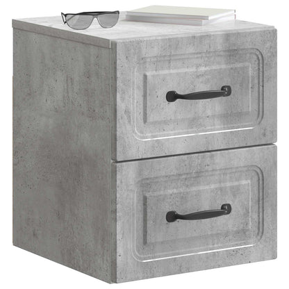 vidaXL Wall-Mounted Bedside Cabinet with Drawer 2 pcs Concrete Grey
