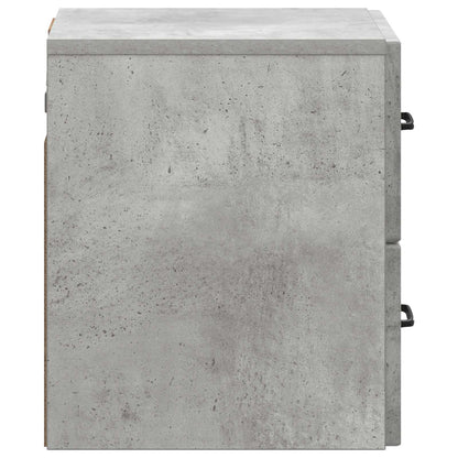 vidaXL Wall-Mounted Bedside Cabinet with Drawer 2 pcs Concrete Grey