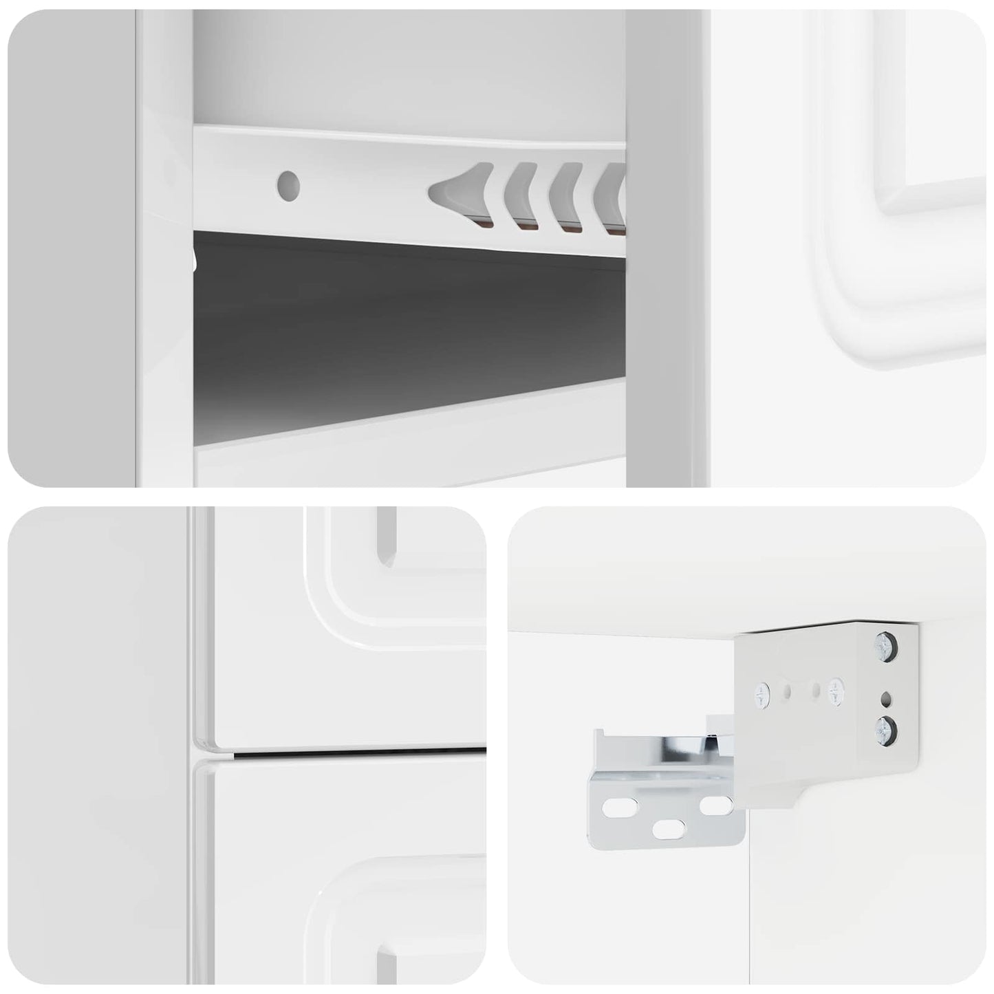 vidaXL Wall-Mounted Bedside Cabinet High Gloss White 34.5 x 33 x 40 cm