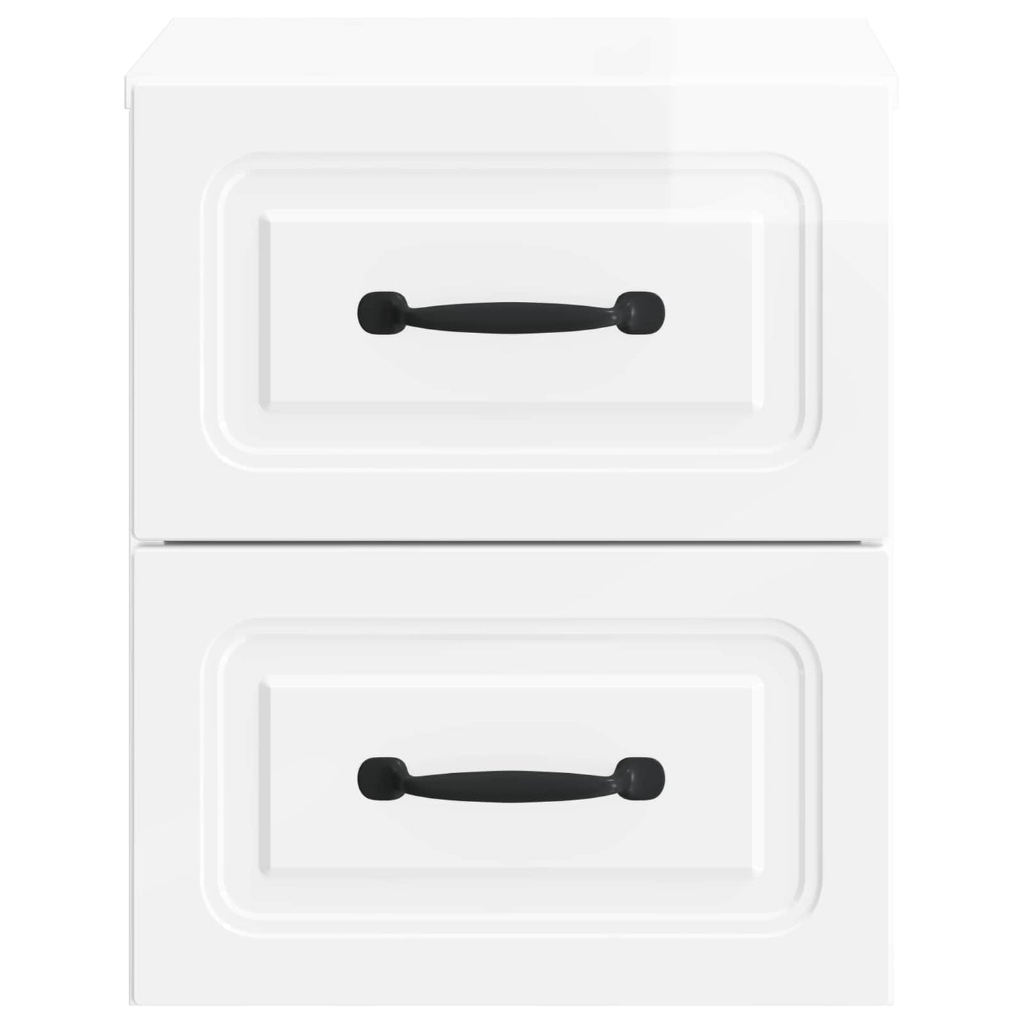vidaXL Wall-Mounted Bedside Cabinet with Drawer 2 pcs High Gloss White