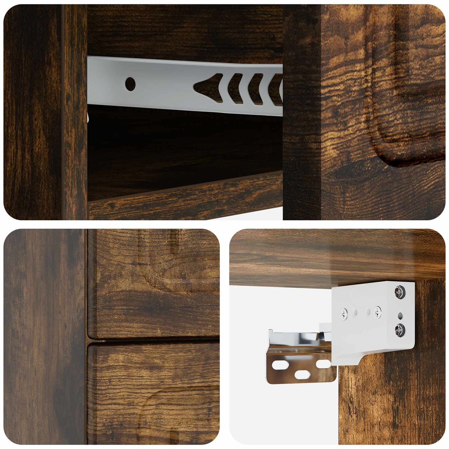 vidaXL Wall-Mounted Bedside Cabinet Smoked Oak 34.5 x 33 x 40 cm