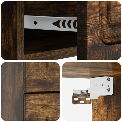 vidaXL Wall-Mounted Bedside Cabinet Smoked Oak 34.5 x 33 x 40 cm
