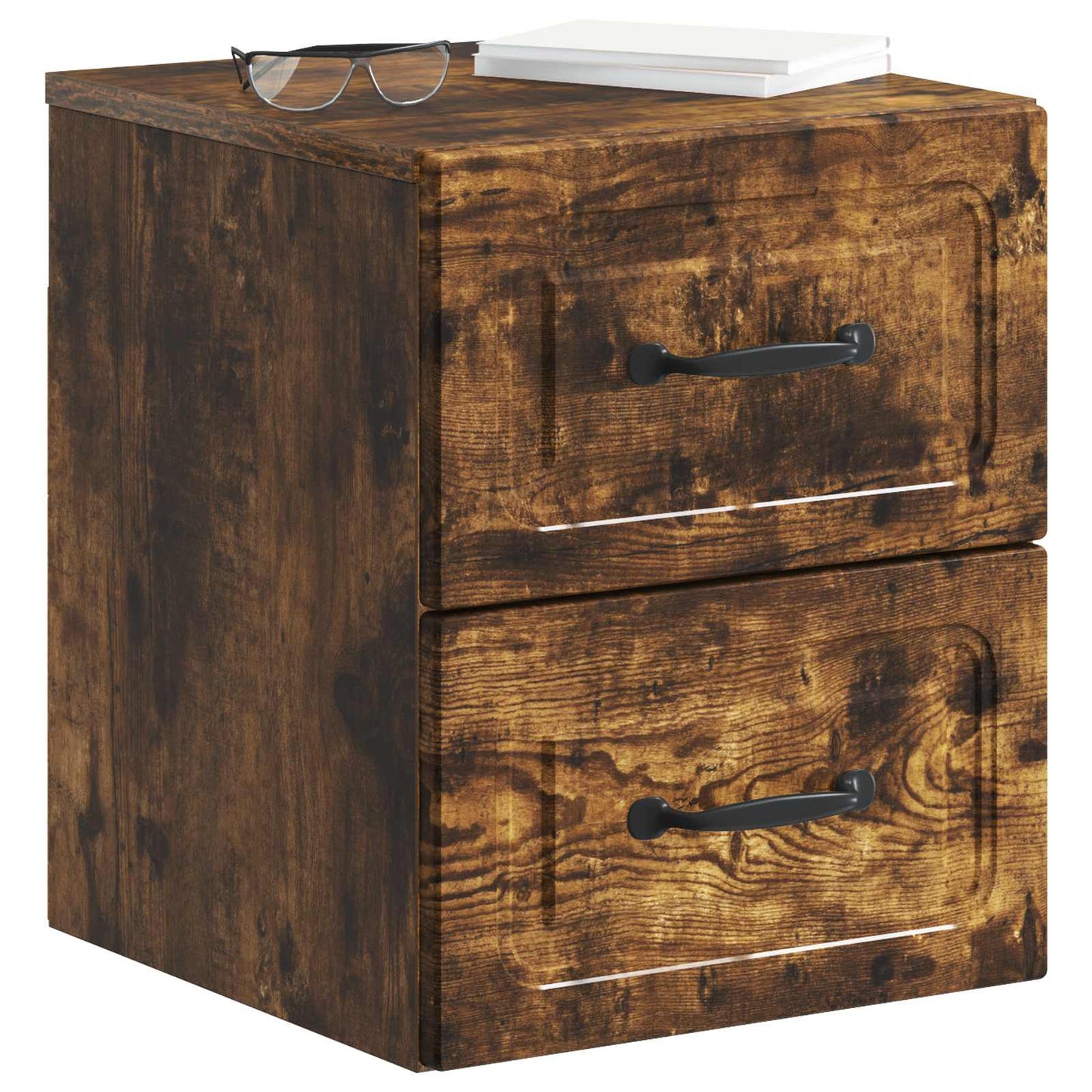 vidaXL Wall-Mounted Bedside Cabinet 2 pcs Smoked Oak 34.5 x 33 x 40 cm