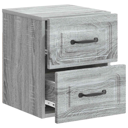 vidaXL Wall-Mounted Bedside Cabinet Grey Sonoma 34.5 x 33 x 40 cm