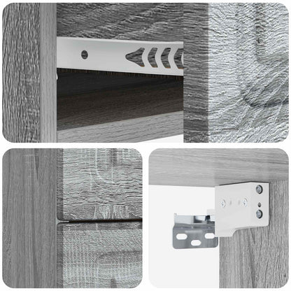 vidaXL Wall-Mounted Bedside Cabinet 2 pcs Grey Sonoma Engineered Wood