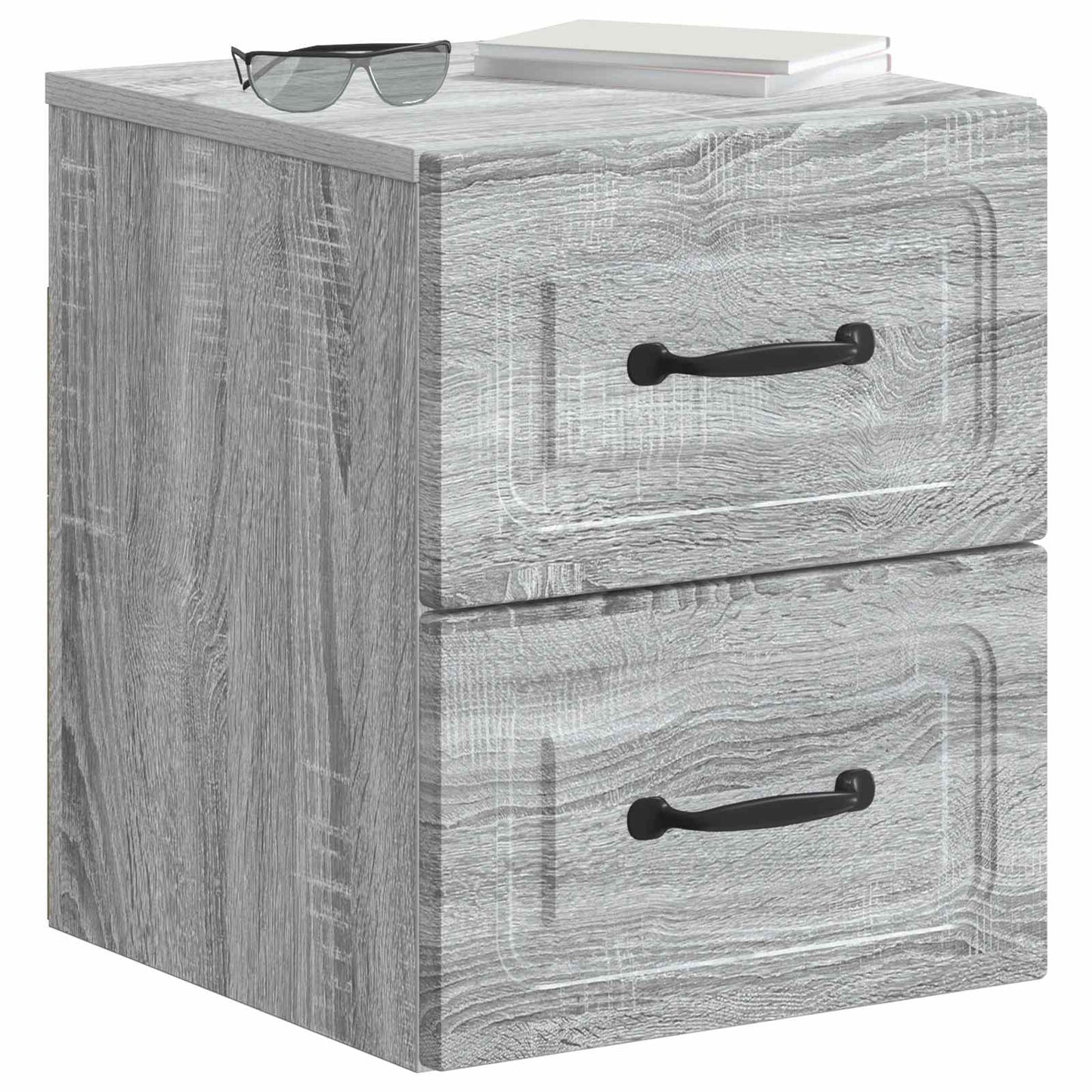vidaXL Wall-Mounted Bedside Cabinet 2 pcs Grey Sonoma Engineered Wood