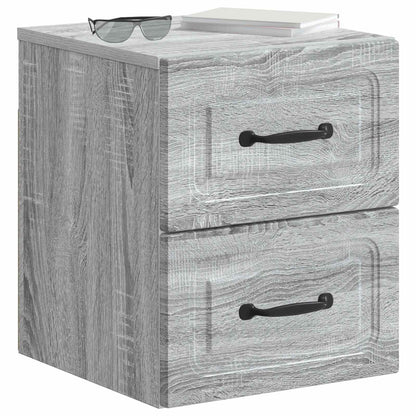 vidaXL Wall-Mounted Bedside Cabinet 2 pcs Grey Sonoma Engineered Wood