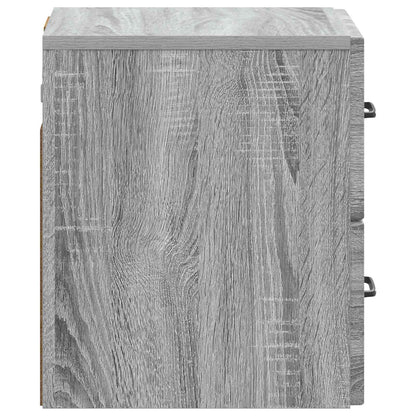 vidaXL Wall-Mounted Bedside Cabinet 2 pcs Grey Sonoma Engineered Wood
