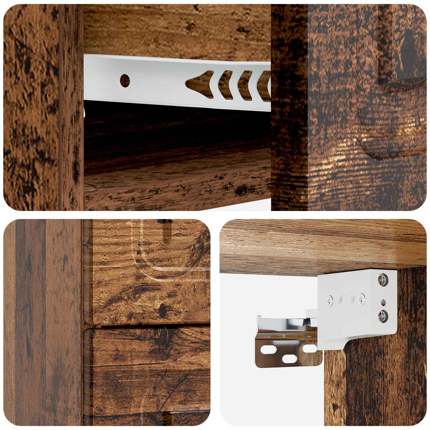 vidaXL Wall-Mounted Bedside Cabinet Old Wood 34.5 x 33 x 40 cm