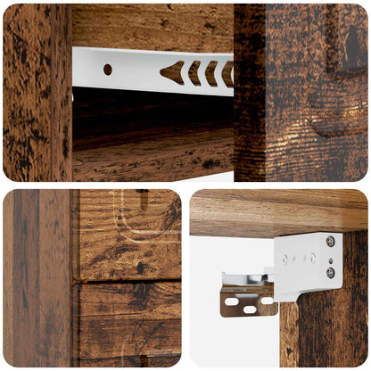 vidaXL Wall-Mounted Bedside Cabinet Old Wood 34.5 x 33 x 40 cm