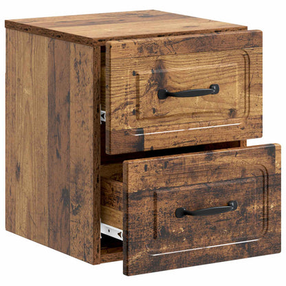vidaXL Wall-Mounted Bedside Cabinet Old Wood 34.5 x 33 x 40 cm