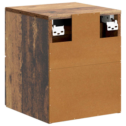 vidaXL Wall-Mounted Bedside Cabinet 2 pcs Old Wood 34.5 x 33 x 40 cm