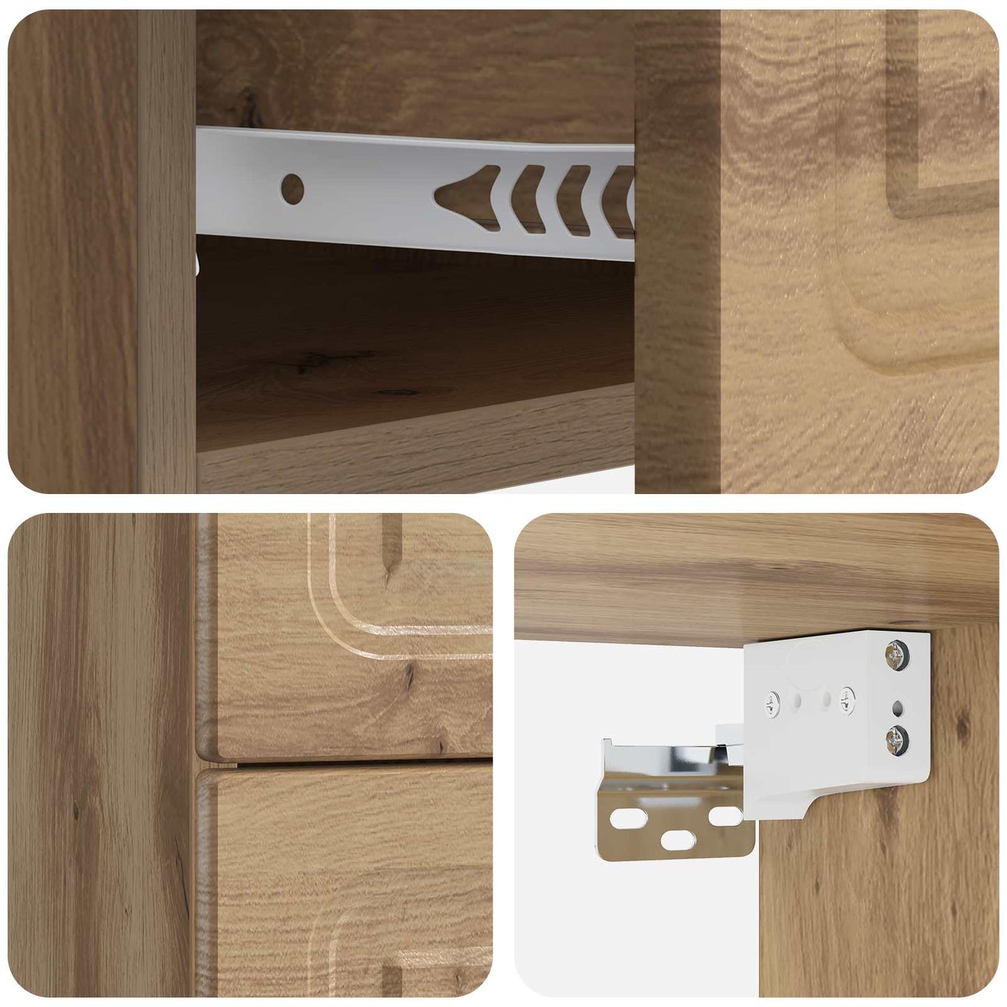 vidaXL Wall-Mounted Bedside Cabinet Artisan Oak 34.5 x 33 x 40 cm