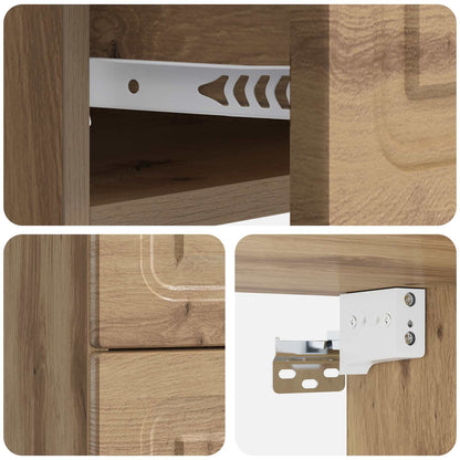 vidaXL Wall-Mounted Bedside Cabinet Artisan Oak 34.5 x 33 x 40 cm