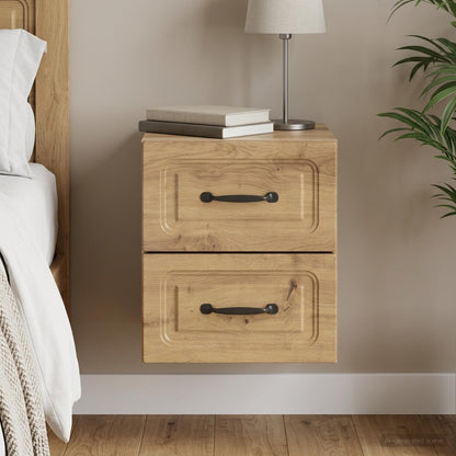 vidaXL Wall-Mounted Bedside Cabinet Artisan Oak 34.5 x 33 x 40 cm